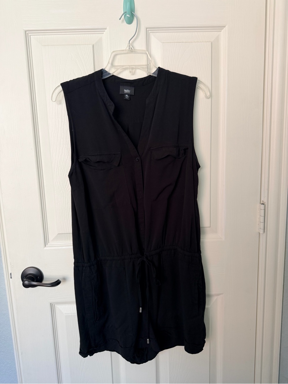Mossimo Supply Co. Black Sleeveless Drawstring Romper